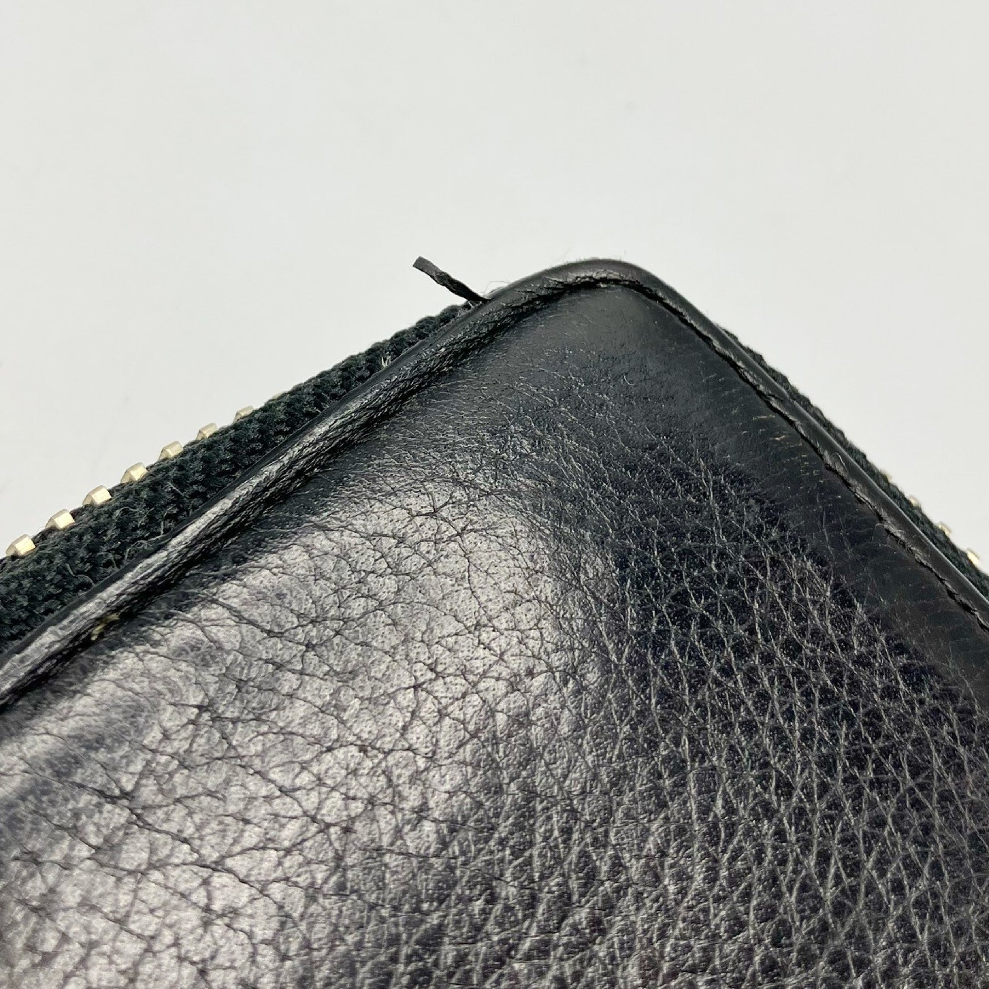 Christian Louboutin Studded Leather Round Zip Long Wallet in Black