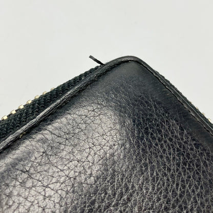 Christian Louboutin Studded Leather Round Zip Long Wallet in Black