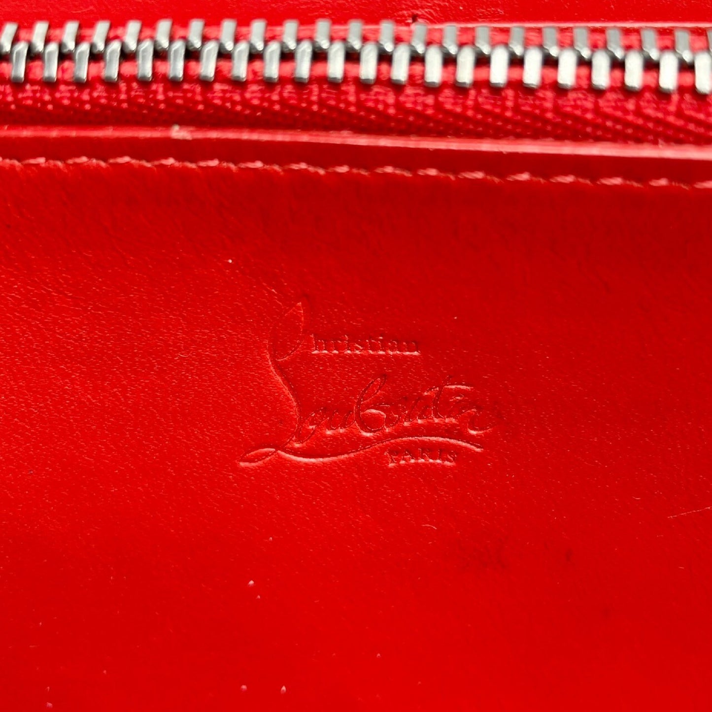 Christian Louboutin Studded Leather Round Zip Long Wallet in Black