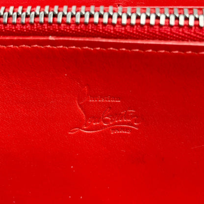 Christian Louboutin Studded Leather Round Zip Long Wallet in Black