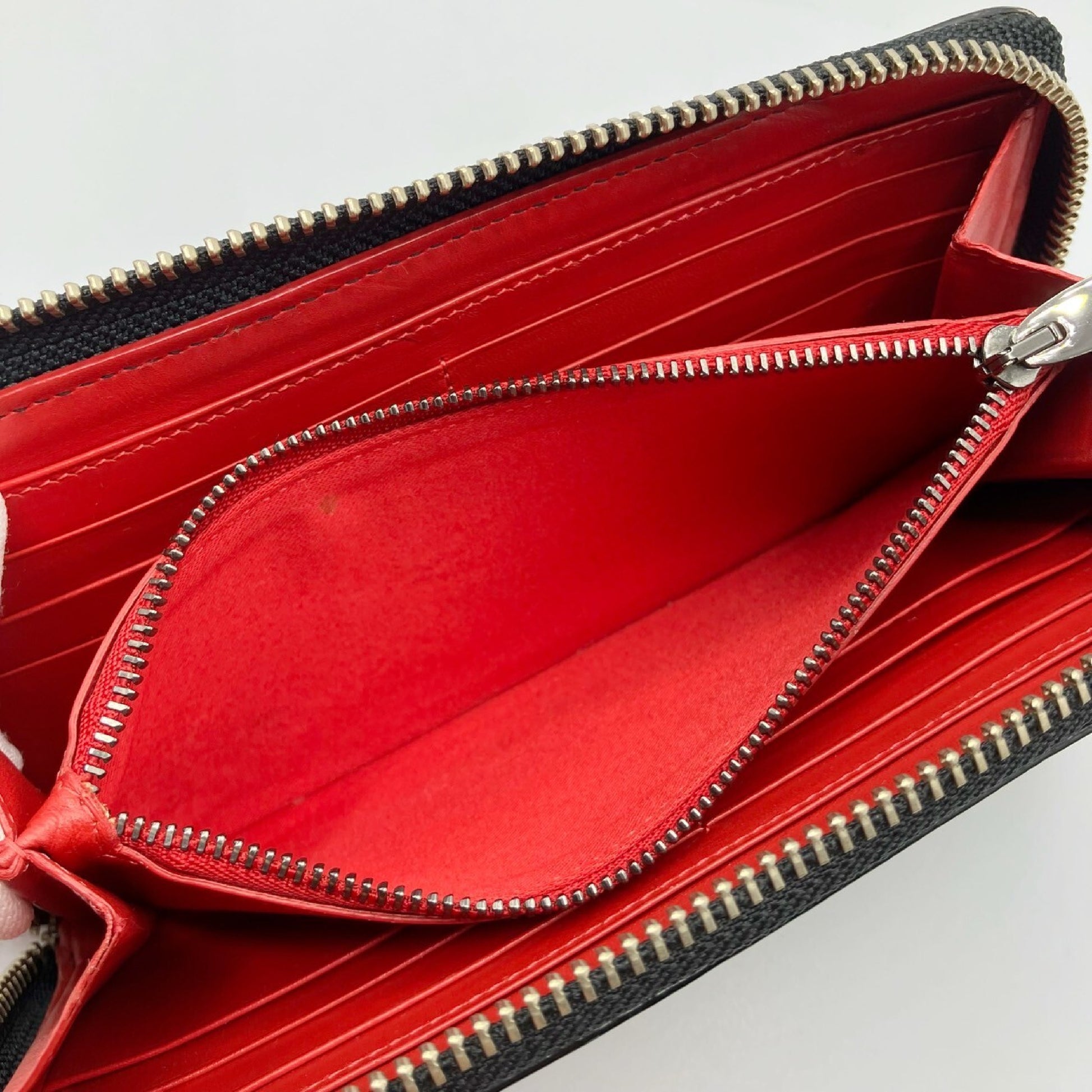 Christian Louboutin Studded Leather Round Zip Long Wallet in Black