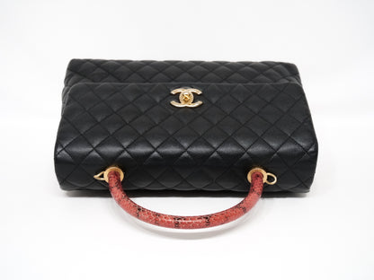 CHANEL Coco Handle 33 M Caviar and Python 2-Way Handbag Black with Gold Hardware 26201895 26 Series Handbag
