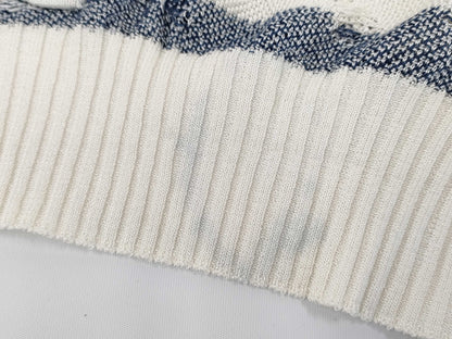 CHANEL CHANEL Knit Top P56171K07378 #38 Border Camellia Top