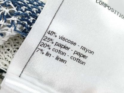 CHANEL CHANEL Knit Top P56171K07378 #38 Border Camellia Top