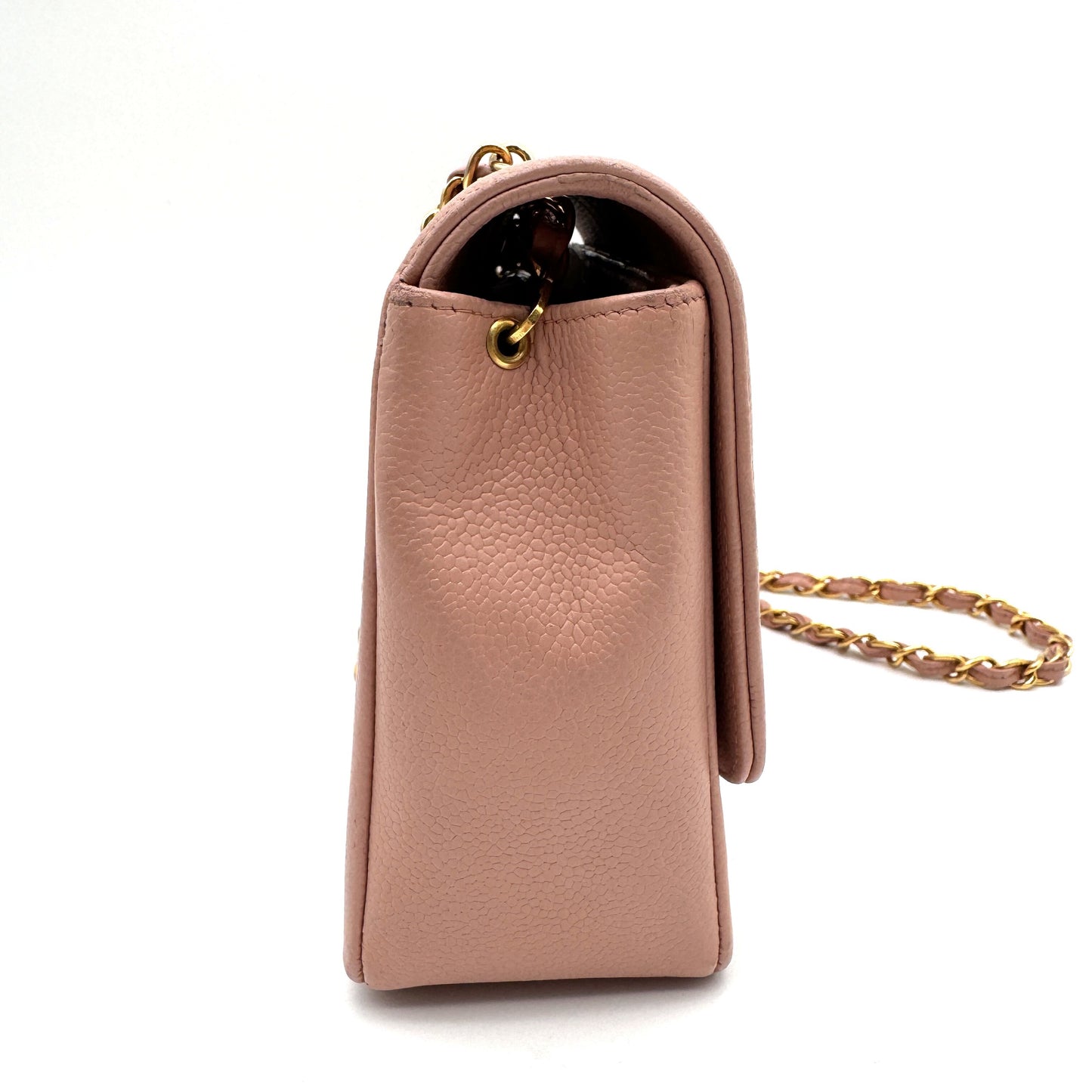 CHANEL Diana Matelasse 25 Chain Caviar Skin Pink Shoulder Bag