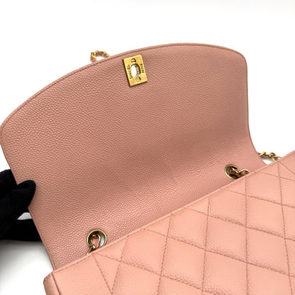 CHANEL Diana Matelasse 25 Chain Caviar Skin Pink Shoulder Bag