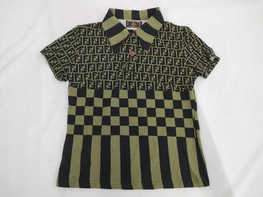 FENDI Zucca Polo Shirt, Green, Unused, Size 44, Tops