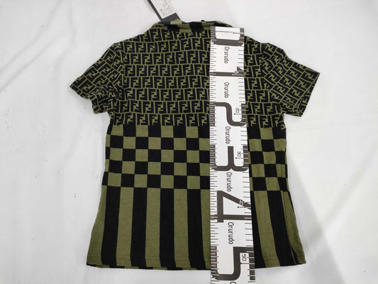 FENDI Zucca Polo Shirt, Green, Unused, Size 44, Tops