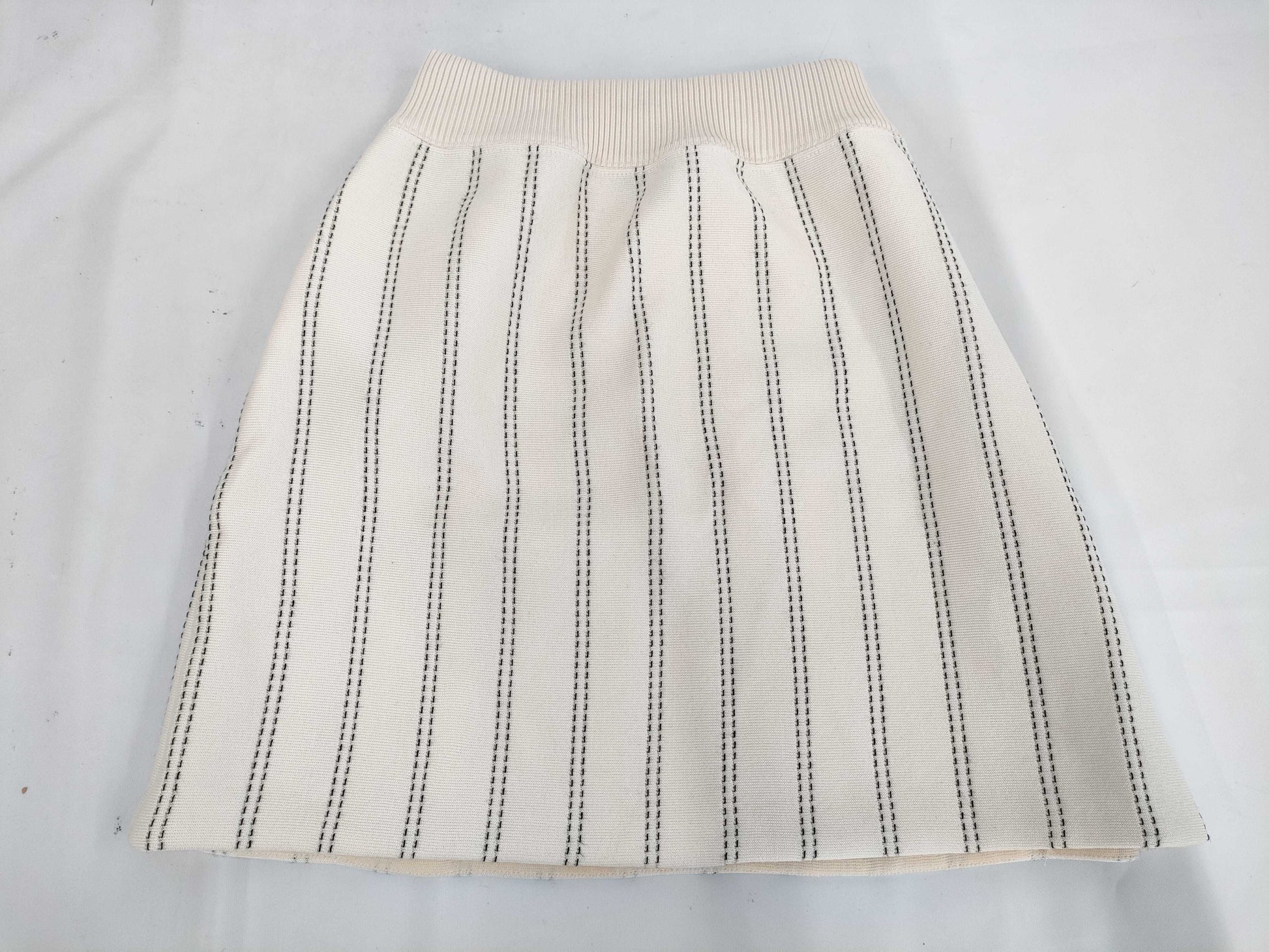 LOUIS VUITTON Striped Skirt, Ivory, XS