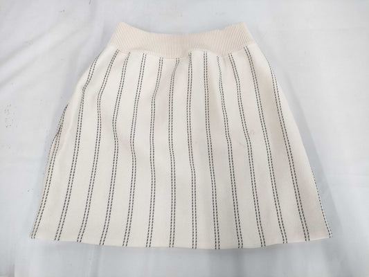 LOUIS VUITTON Striped Skirt, Ivory, XS