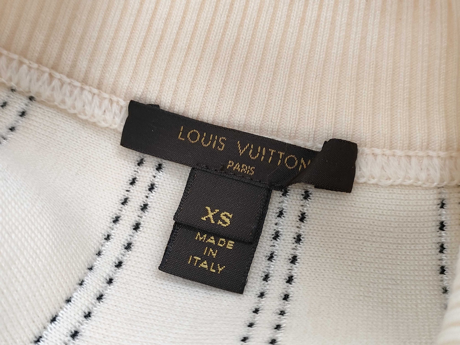 LOUIS VUITTON Striped Skirt, Ivory, XS