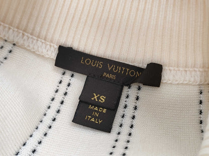 LOUIS VUITTON Striped Skirt, Ivory, XS