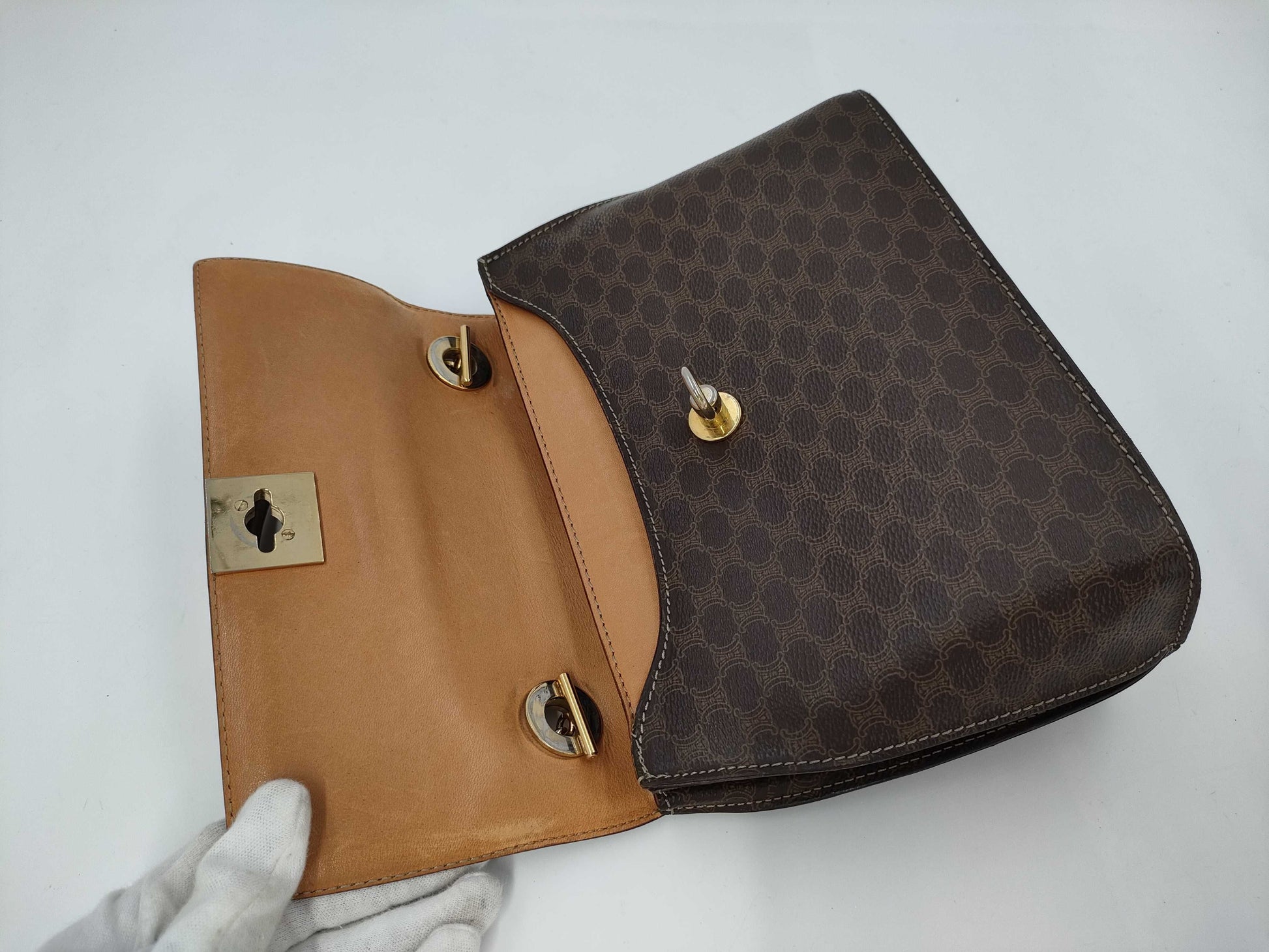 CELINE Macadam 2-Way Handbag/Shoulder Bag