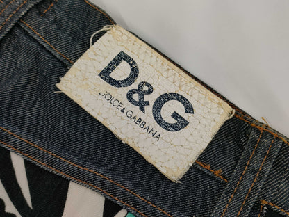 DOLCE&GABBANA DOLCE&GABBANA Floral Denim Skirt Blue Size 38 Skirt