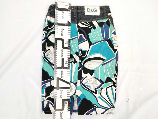 DOLCE&GABBANA DOLCE&GABBANA Floral Denim Skirt Blue Size 38 Skirt