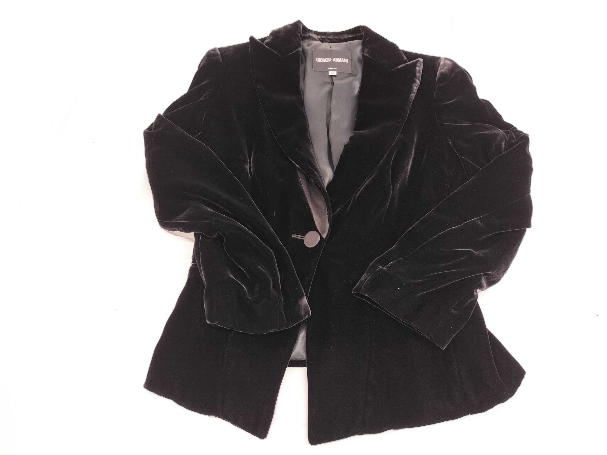 GIORGIO ARMANI Velour Jacket with Hanger, Size 38