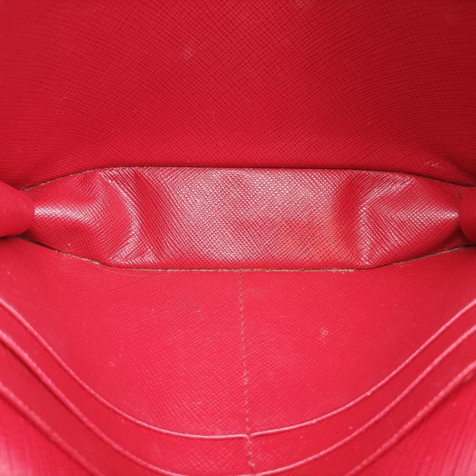 PRADA Metal Wallet with Chain in Red Saffiano Leather 1M144085N Shoulder Bag