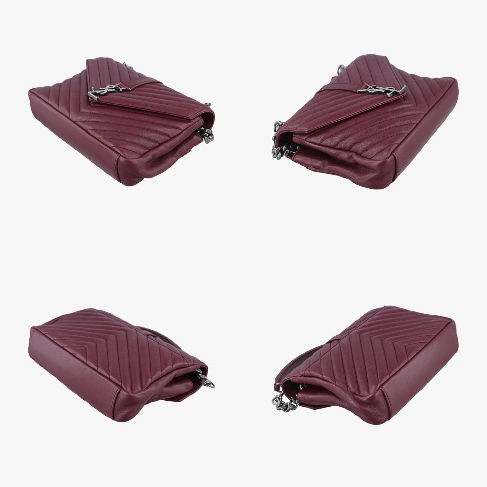 Yves Saint Laurent College Wine Red Leather Shoulder Bag 428056DMR428056.0916