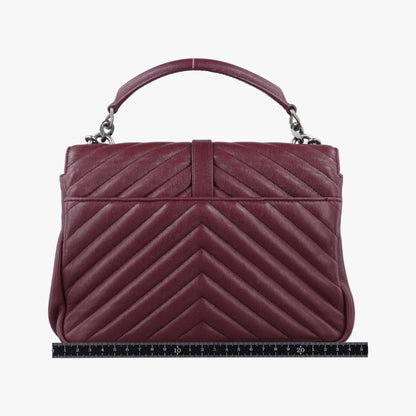 Yves Saint Laurent College Wine Red Leather Shoulder Bag 428056DMR428056.0916