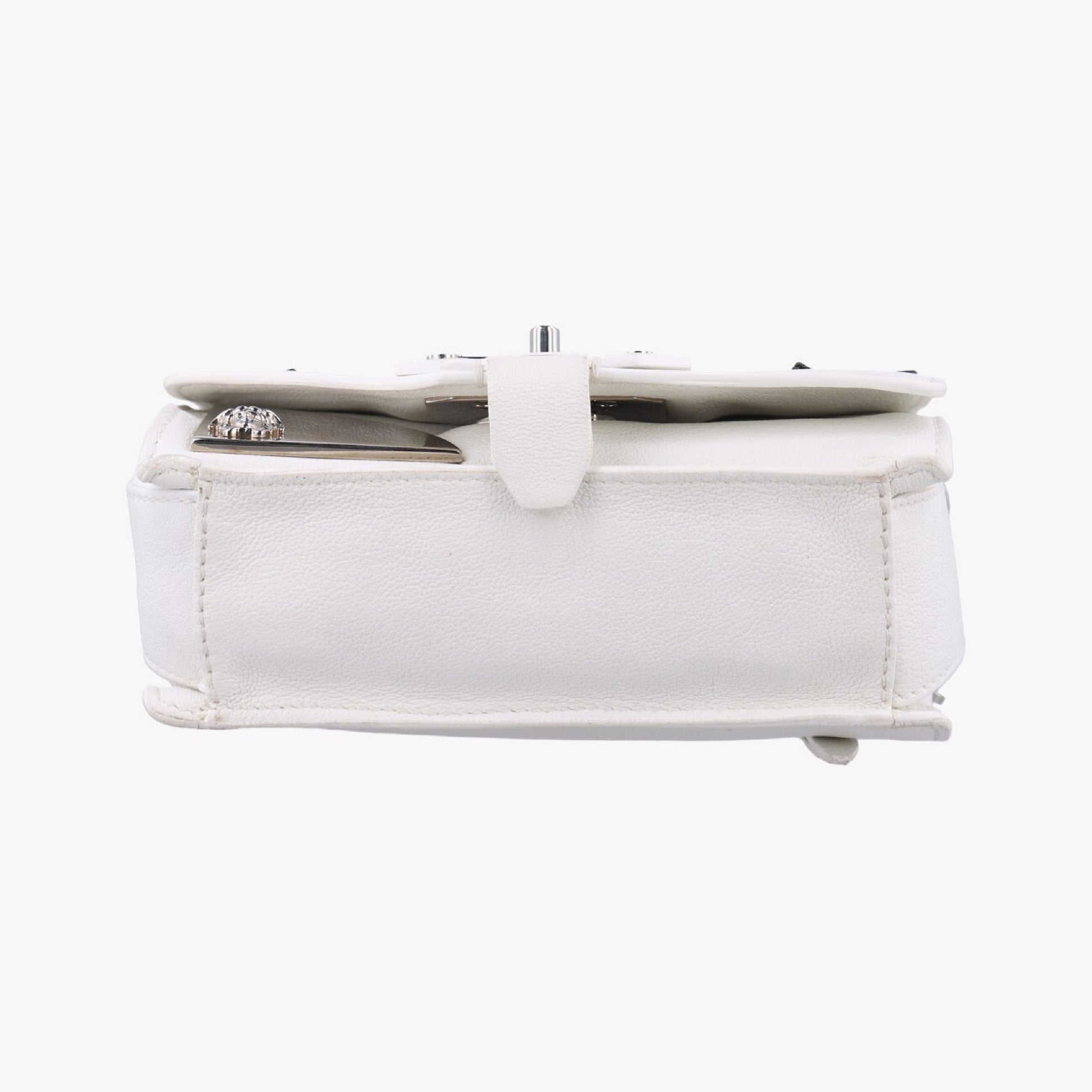 VERSACE Star Print White Leather CLG 938 470 397 187 Shoulder Bag