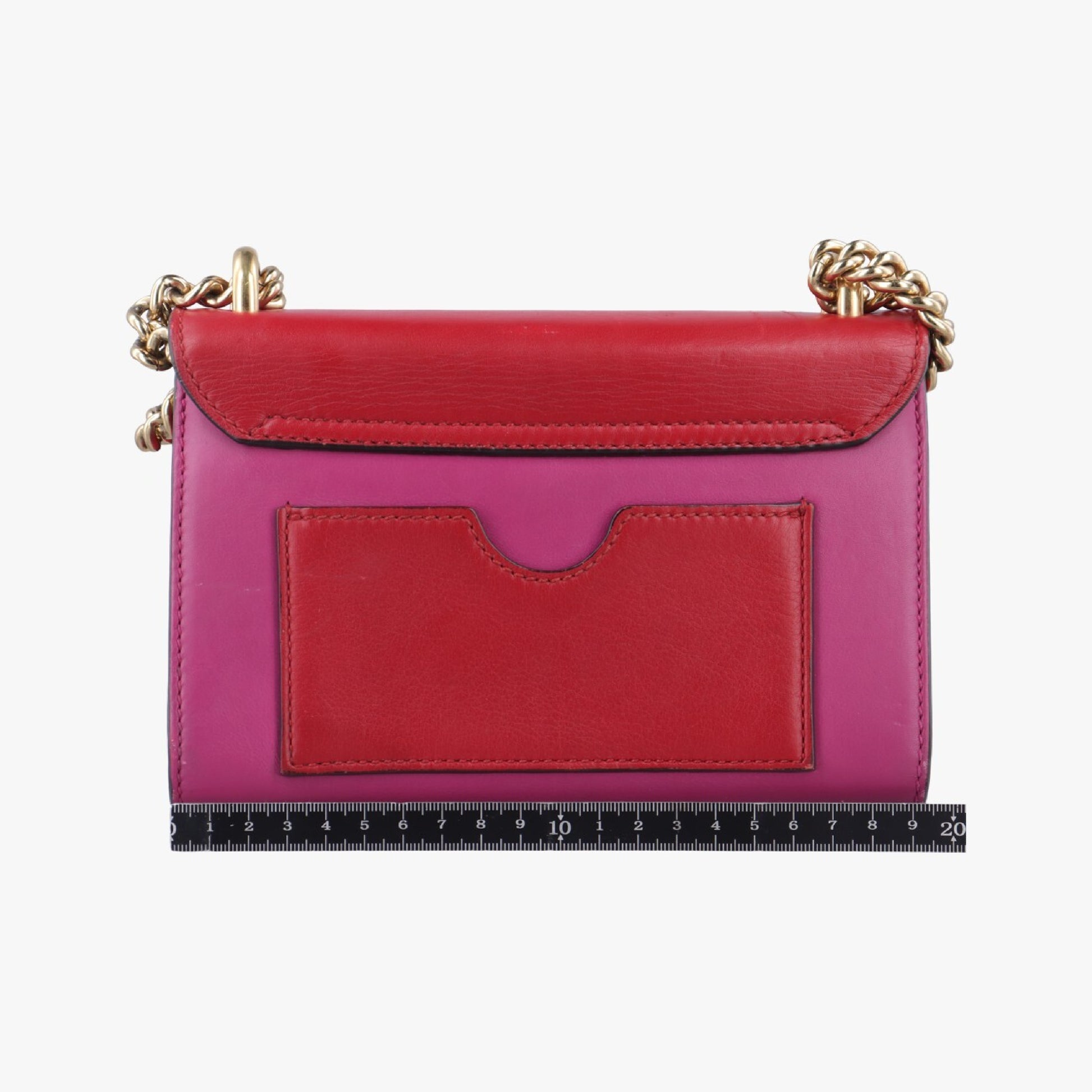 GUCCI Padlock Red x Rose Leather Shoulder Bag 409487 F019246107