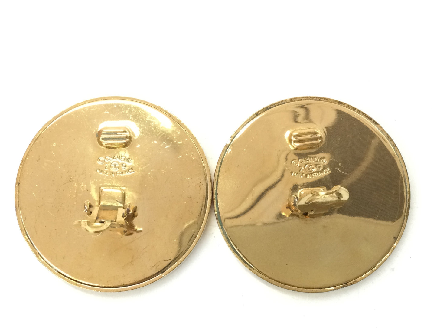 CHANEL Vintage Classic Big Circle Earrings 2 9 Earrings