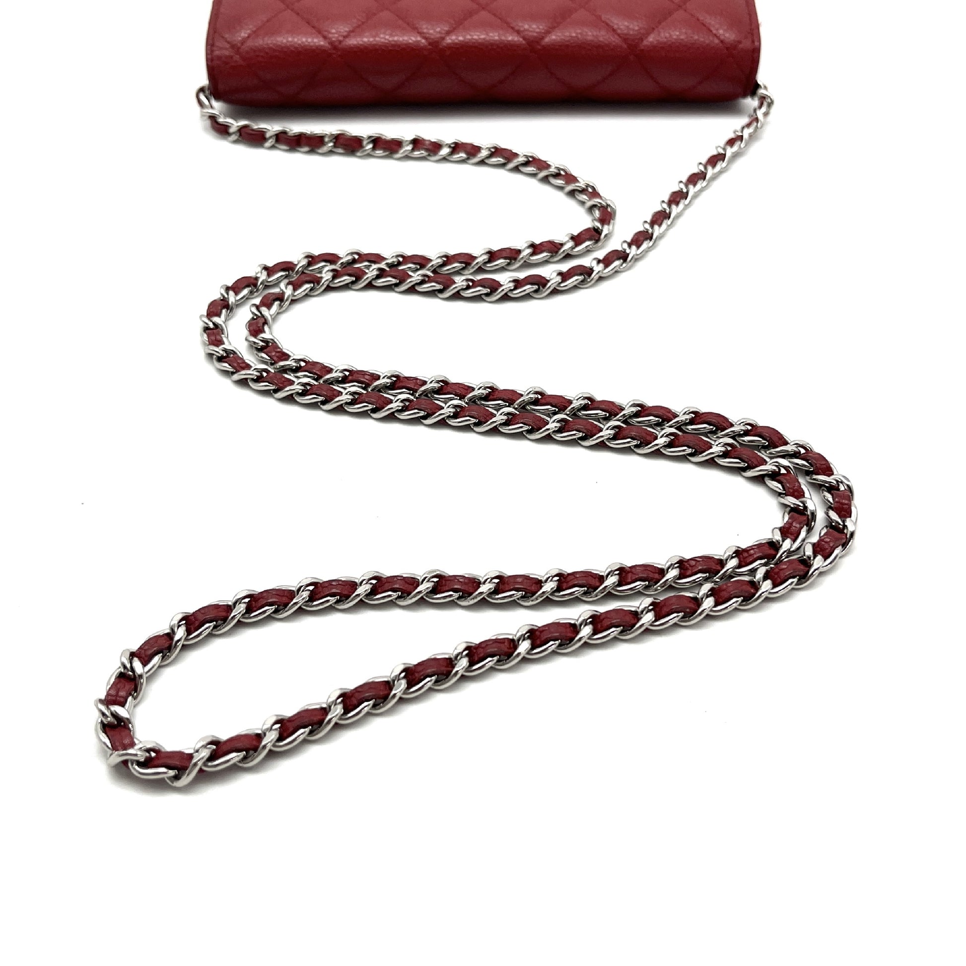 CHANEL CHANEL Matelasse Coco Mark Caviar Skin Chain Wallet Shoulder Bag