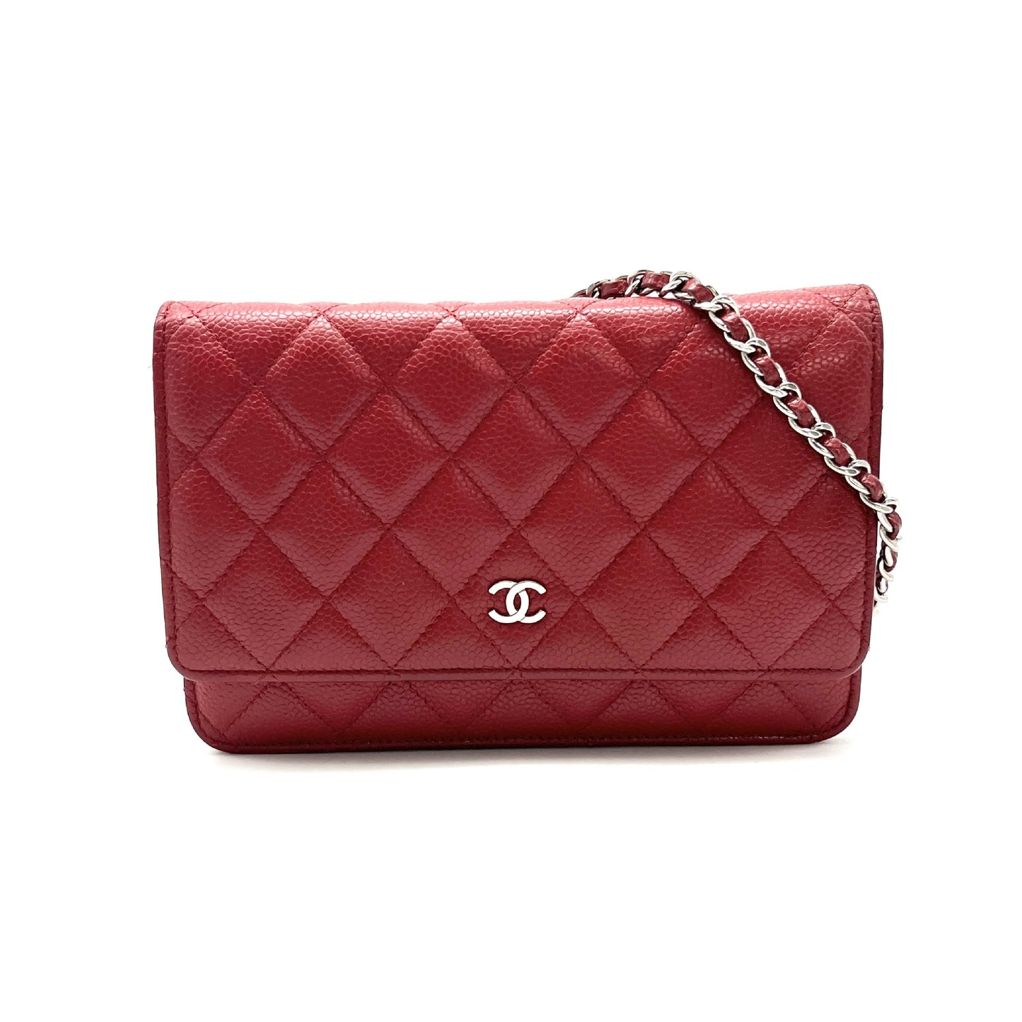 CHANEL CHANEL Matelasse Coco Mark Caviar Skin Chain Wallet Shoulder Bag