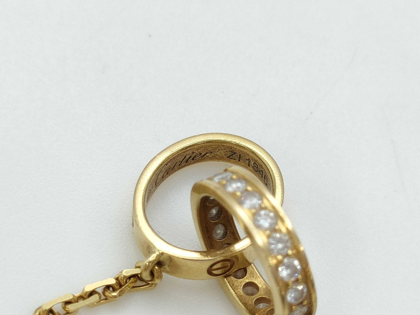 Cartier Baby Love Diamond Necklace in Yellow Gold and Au750, 6.7g 