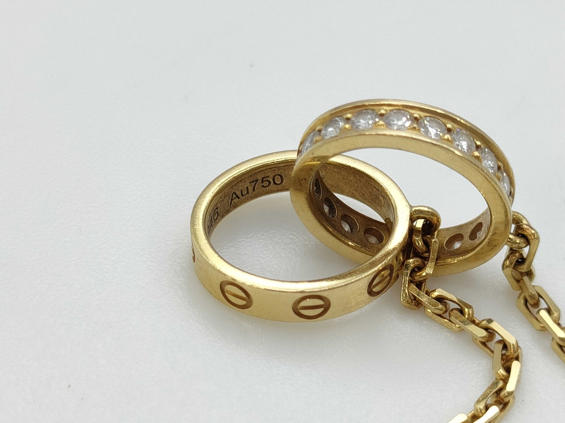 Cartier Baby Love Diamond Necklace in Yellow Gold and Au750, 6.7g 