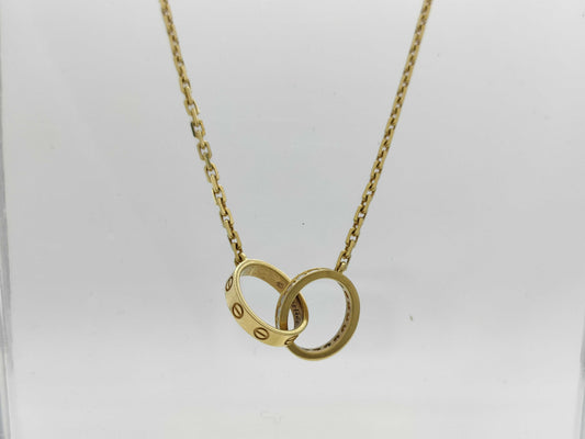 Cartier Baby Love Diamond Necklace in Yellow Gold and Au750, 6.7g 