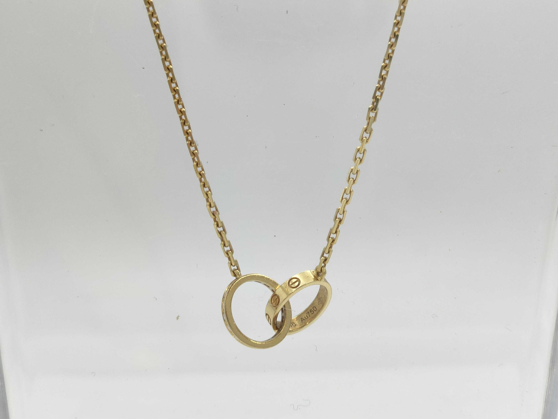 Cartier Baby Love Diamond Necklace in Yellow Gold and Au750, 6.7g 