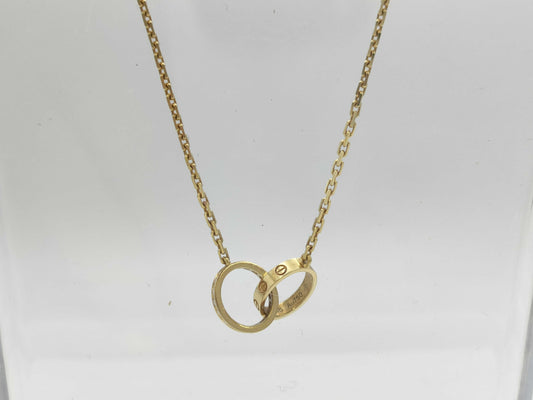 Cartier Baby Love Diamond Necklace in Yellow Gold and Au750, 6.7g 