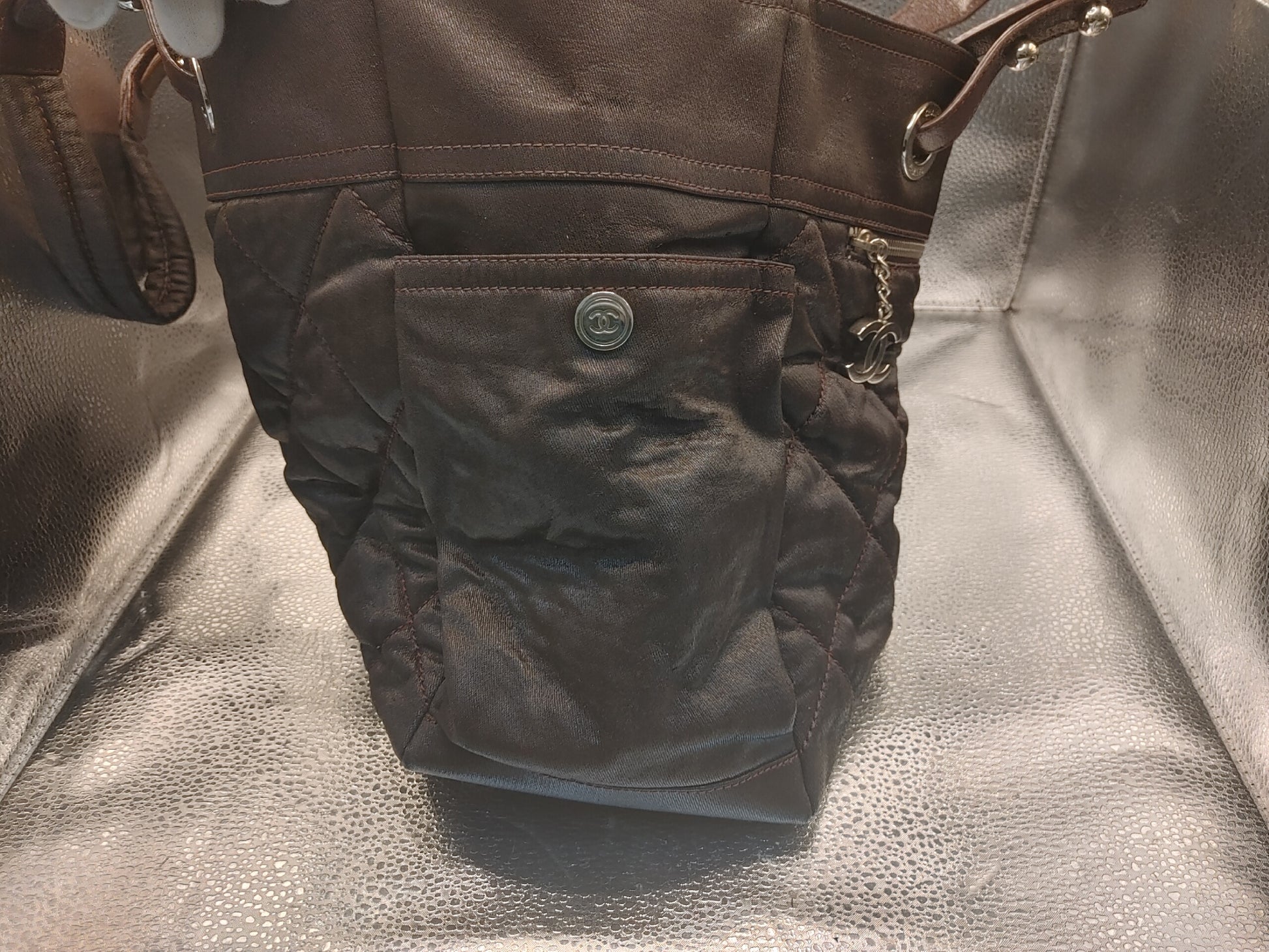 CHANEL Paris-Biarritz Tote Bag MM with Seal 11673931 Nylon Bordeaux with Certificate, Bag, and Coco Charm