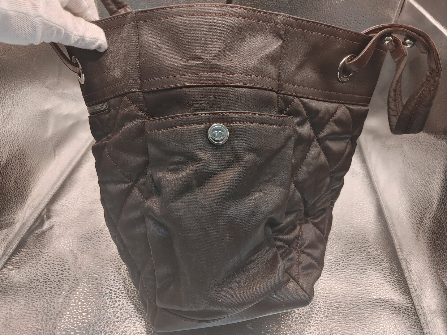 CHANEL Paris-Biarritz Tote Bag MM with Seal 11673931 Nylon Bordeaux with Certificate, Bag, and Coco Charm