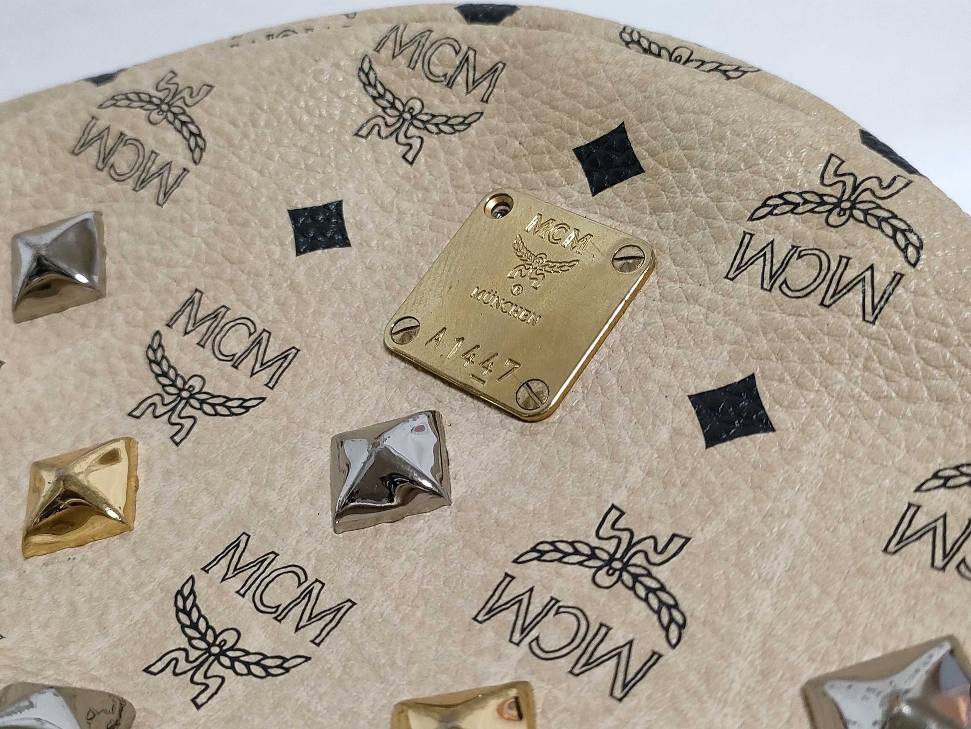 MCM MCM Backpack Logogram Studs Backpack