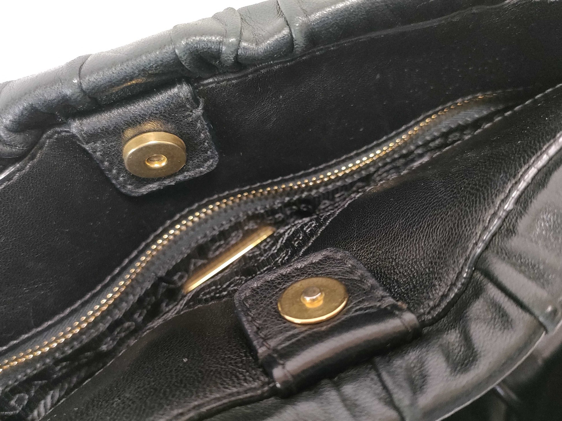 PRADA PRADA Gathered Leather Hand Tote Bag