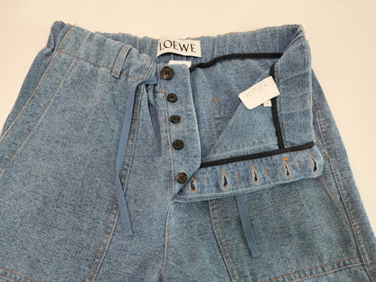 LOEWE LOEWE Linen Wide Denim Easy Pants Blue Pants