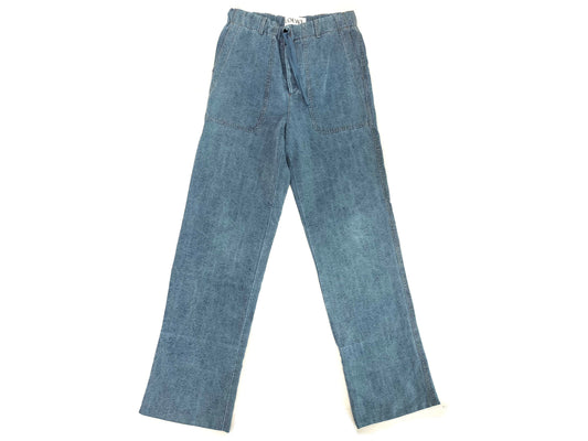 LOEWE LOEWE Linen Wide Denim Easy Pants Blue Pants