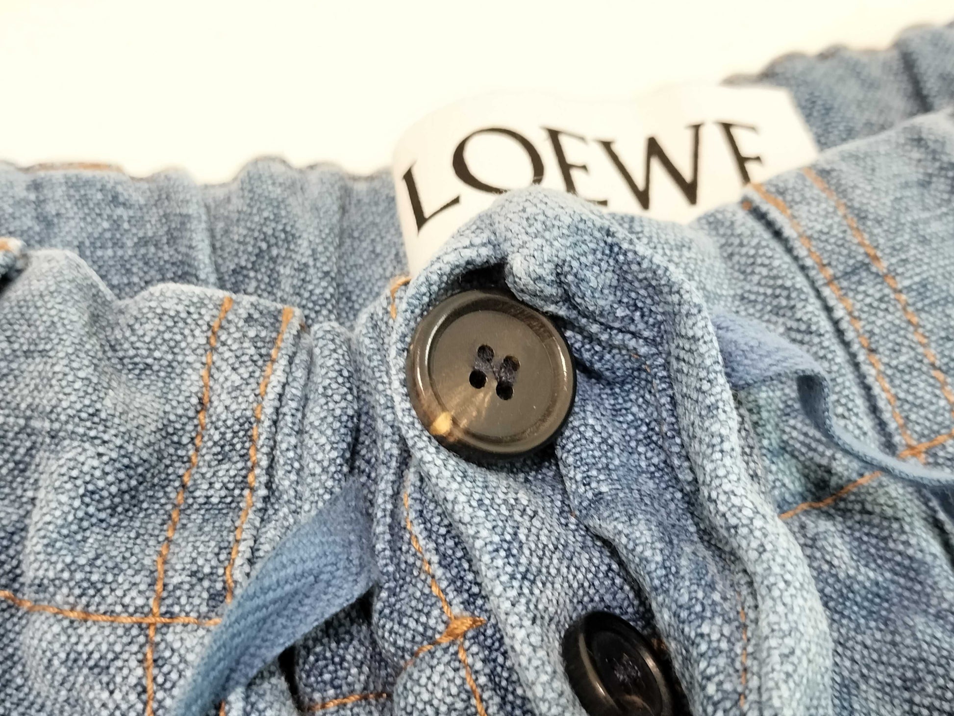 LOEWE LOEWE Linen Wide Denim Easy Pants Blue Pants