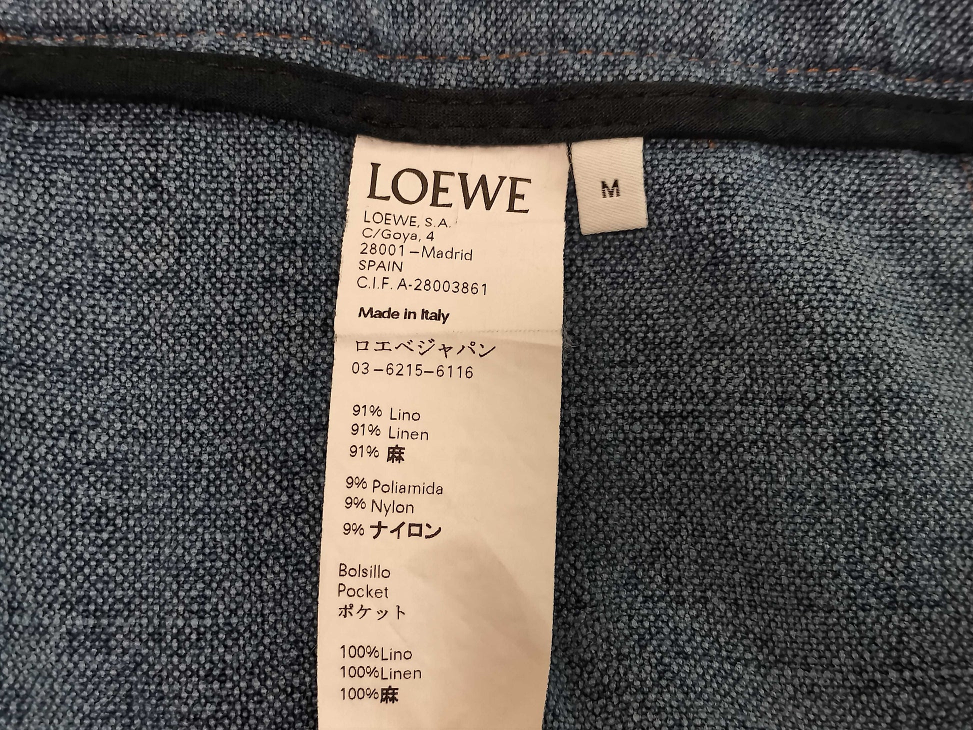 LOEWE LOEWE Linen Wide Denim Easy Pants Blue Pants