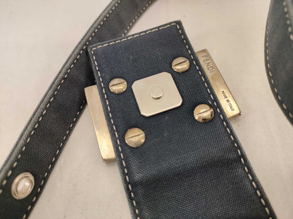FENDI Mamma FENDI Canvas Baguette Blue Shoulder Bag