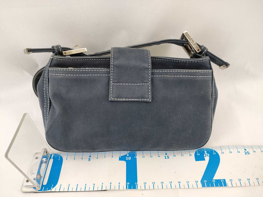 FENDI Mamma FENDI Canvas Baguette Blue Shoulder Bag