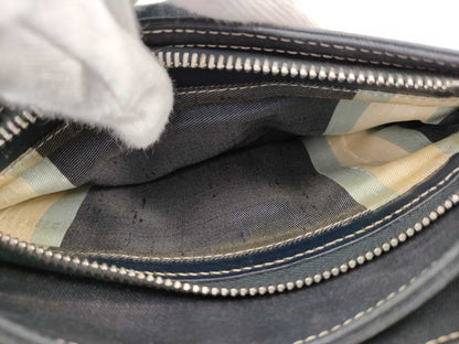 FENDI Mamma FENDI Canvas Baguette Blue Shoulder Bag