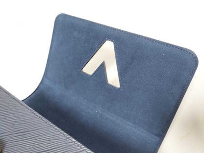 LOUIS VUITTON M53090 LOUIS VUITTON Epi Twist MM M53090 AR0220 Navy Mirrored RFID Enabled Shoulder Bag