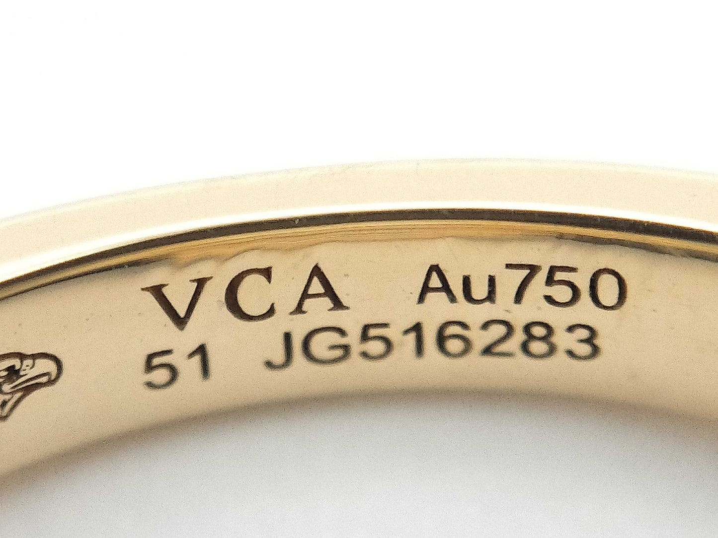 Van Cleef & Arpels Vintage Alhambra Diamond #51 Yellow Gold Au750 6.0g Ring 