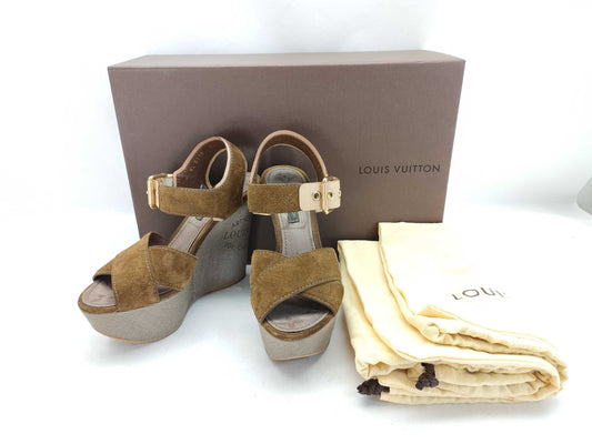 LOUIS VUITTON LOUIS VUITTON Sunlight Wedge Sandals Size 34