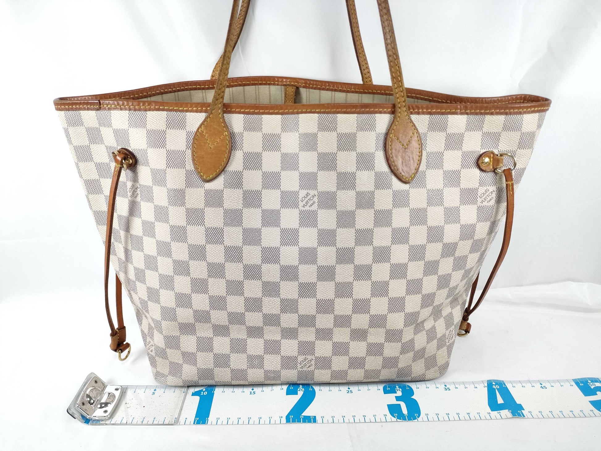 LOUIS VUITTON N 41361 Damier Azur LOUIS VUITTON N51107 Azur Neverfull MM Tote Bag