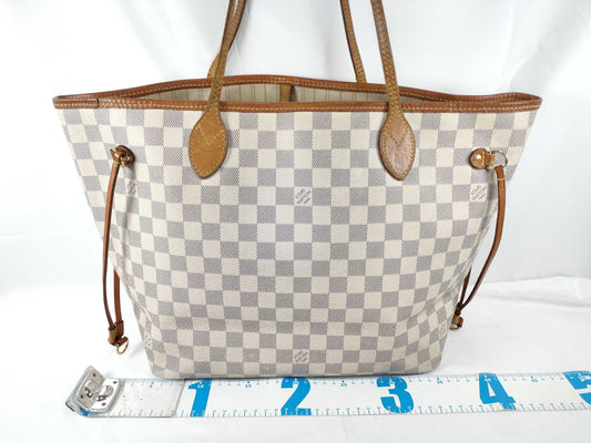 LOUIS VUITTON N 41361 Damier Azur LOUIS VUITTON N51107 Azur Neverfull MM Tote Bag