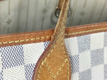 LOUIS VUITTON N 41361 Damier Azur LOUIS VUITTON N51107 Azur Neverfull MM Tote Bag